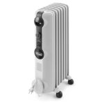 Beste oliegevulde radiator De'Longhi Radia S TRRS0715, Oliegevulde Radiator, voor Ruimtes tot 45m³, met 3 Verwarmingsniveaus, 1500W, Wit