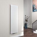 Beste LTV radiator EMKE Verticale radiator, 1600 x 460 mm, design platte radiator met middenaansluiting, eenlaags, witte paneelradiator, wandradiator voor badkamer, slaapkamer en woonkamer, 751 W